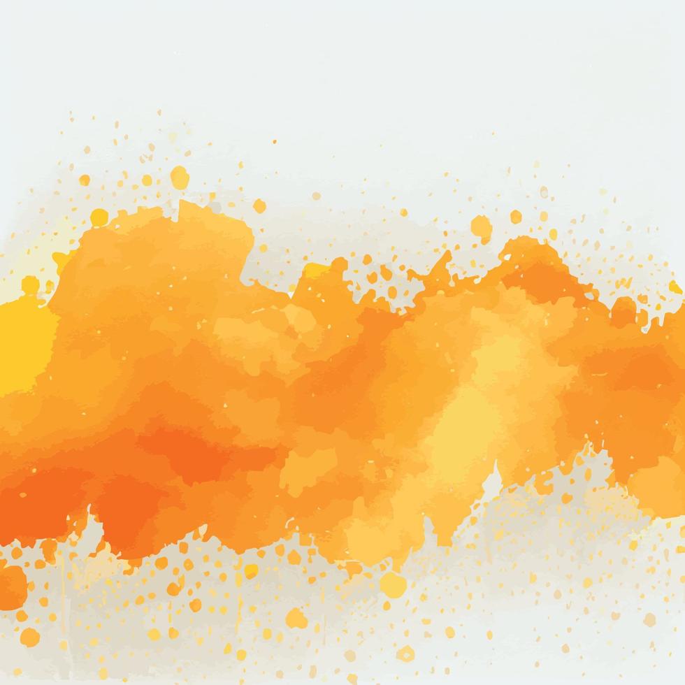 textura realista de aquarela amarelo-laranja em um fundo branco - ilustração vetorial vetor