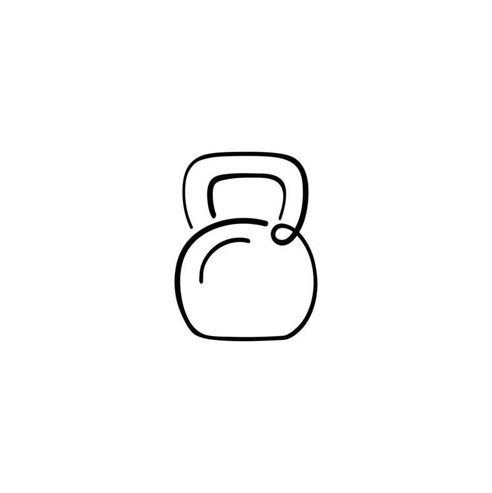design de ícone de estilo de linha de kettlebell vetor