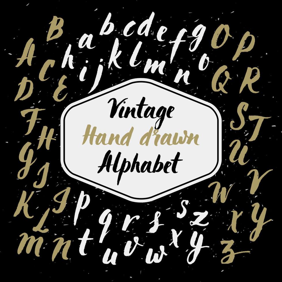 ilustração vintage de alfabeto desenhado à mão vetor