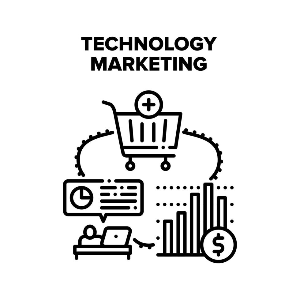 ilustração do conceito de vetor de marketing de tecnologia
