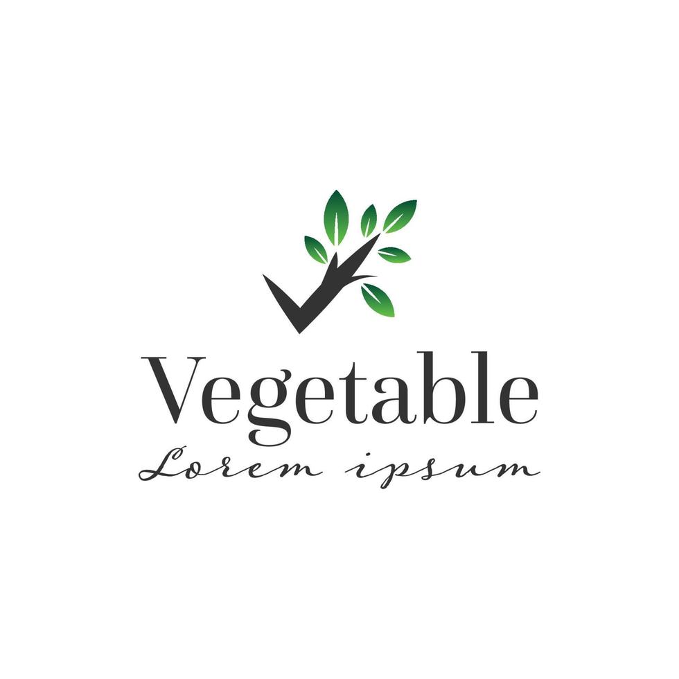 design de modelo simples de logotipo vegetal vetor