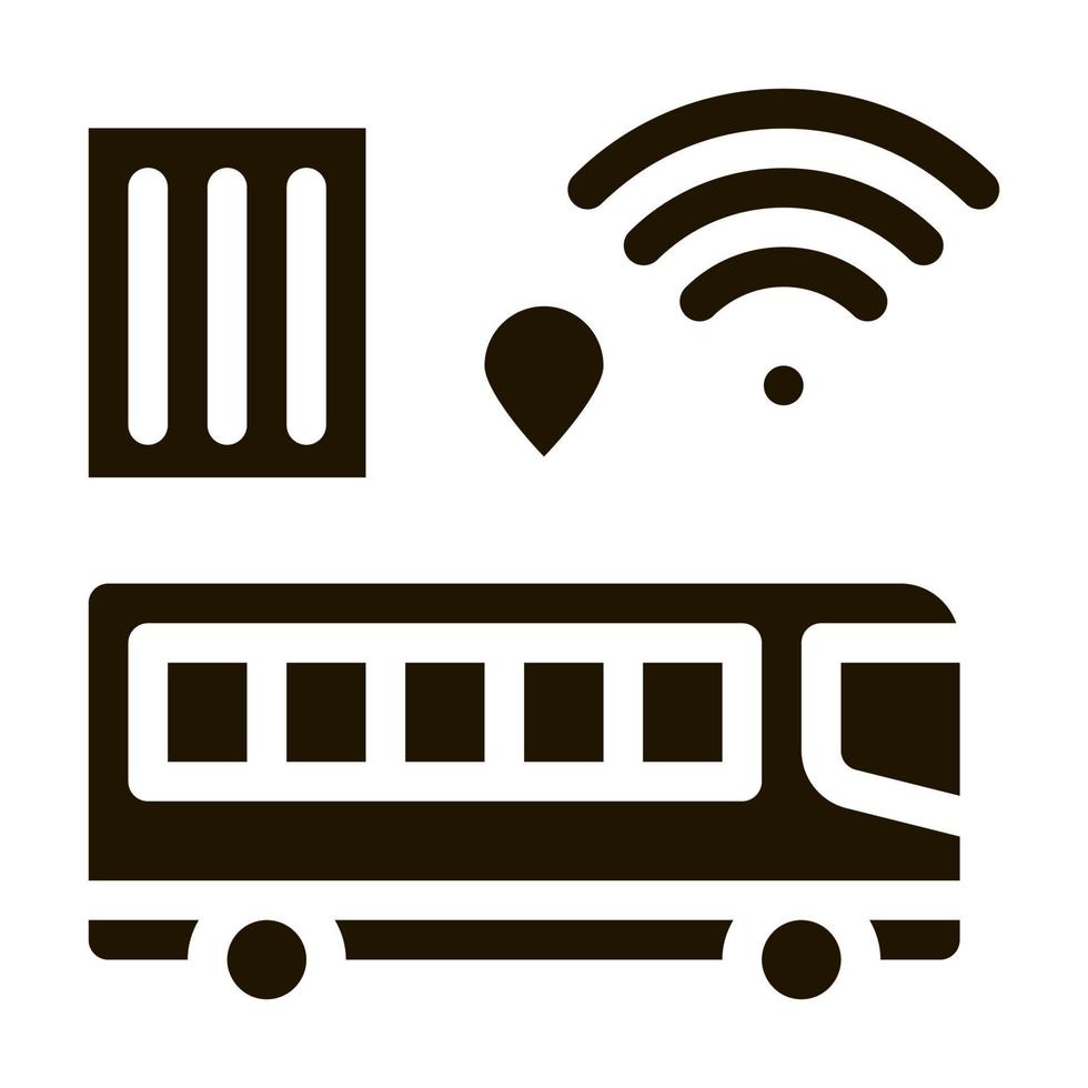 ilustração de glifo vetorial de ícone de sinal wi-fi de ônibus vetor