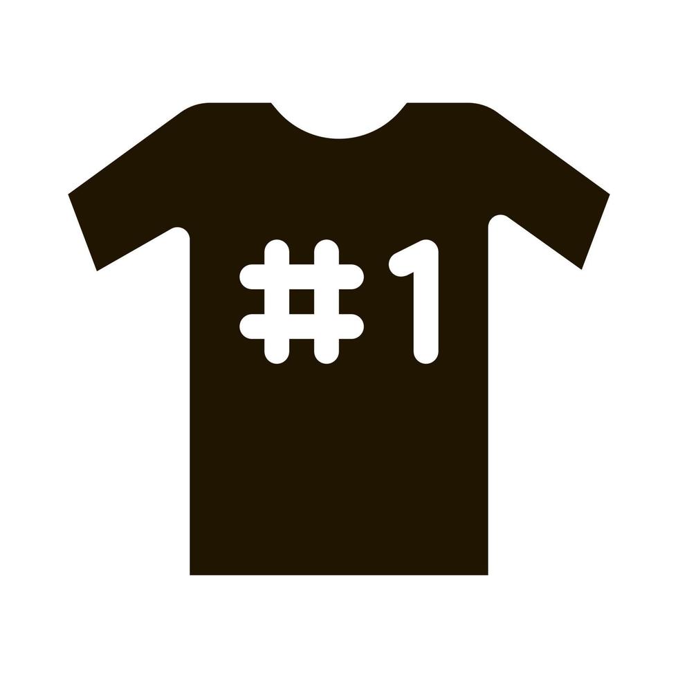 ilustração de glifo vetorial de ícone de número de camiseta vetor