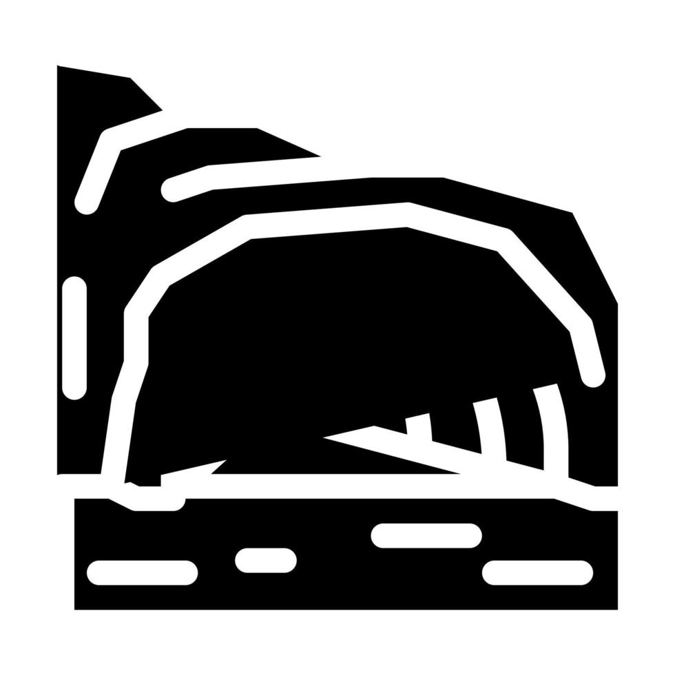 ilustração de glifo vetorial de ícone de desfiladeiro de caverna de montanha vetor
