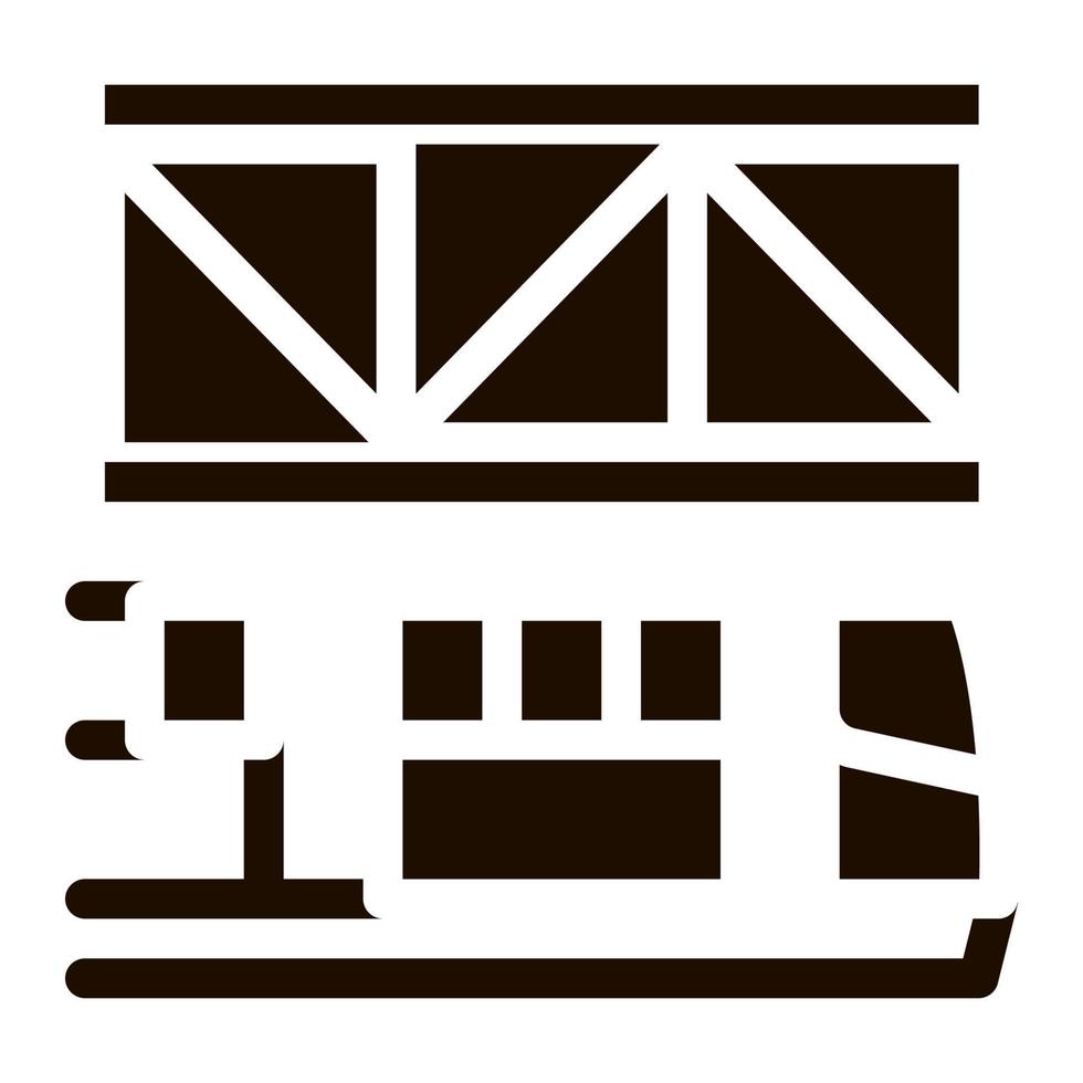 ícone de glifo ferroviário de suspensão de transporte público vetor