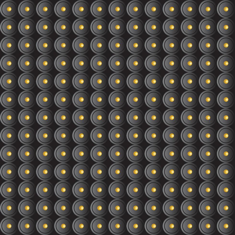 padrão perfeito de fundo de círculos de luxo em gradiente preto e dourado vetor