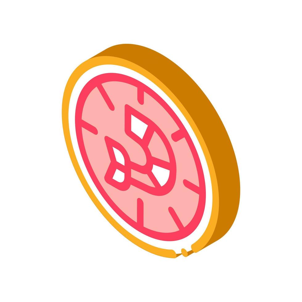 ilustração em vetor ícone isométrico de camarão de pizza