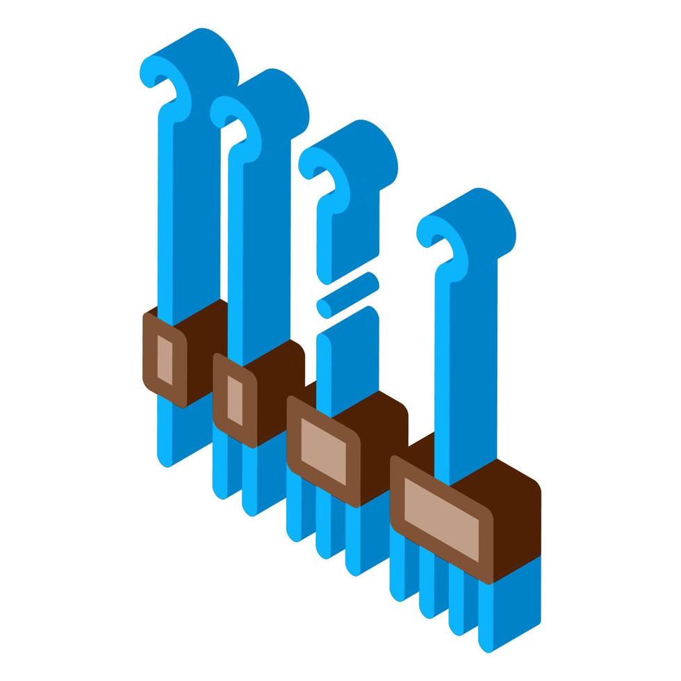 ilustração vetorial de ícone isométrico de ganchos de piercing vetor