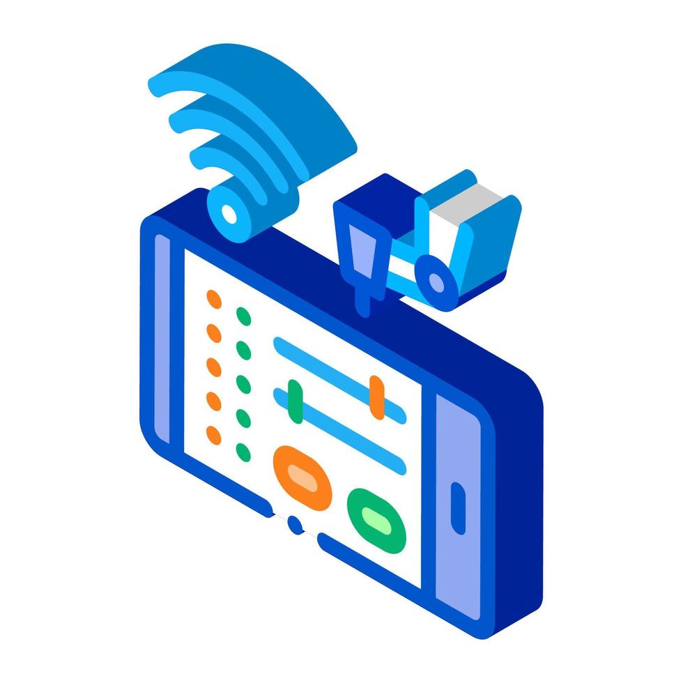 configurações do telefone via ilustração em vetor ícone isométrico wi-fi