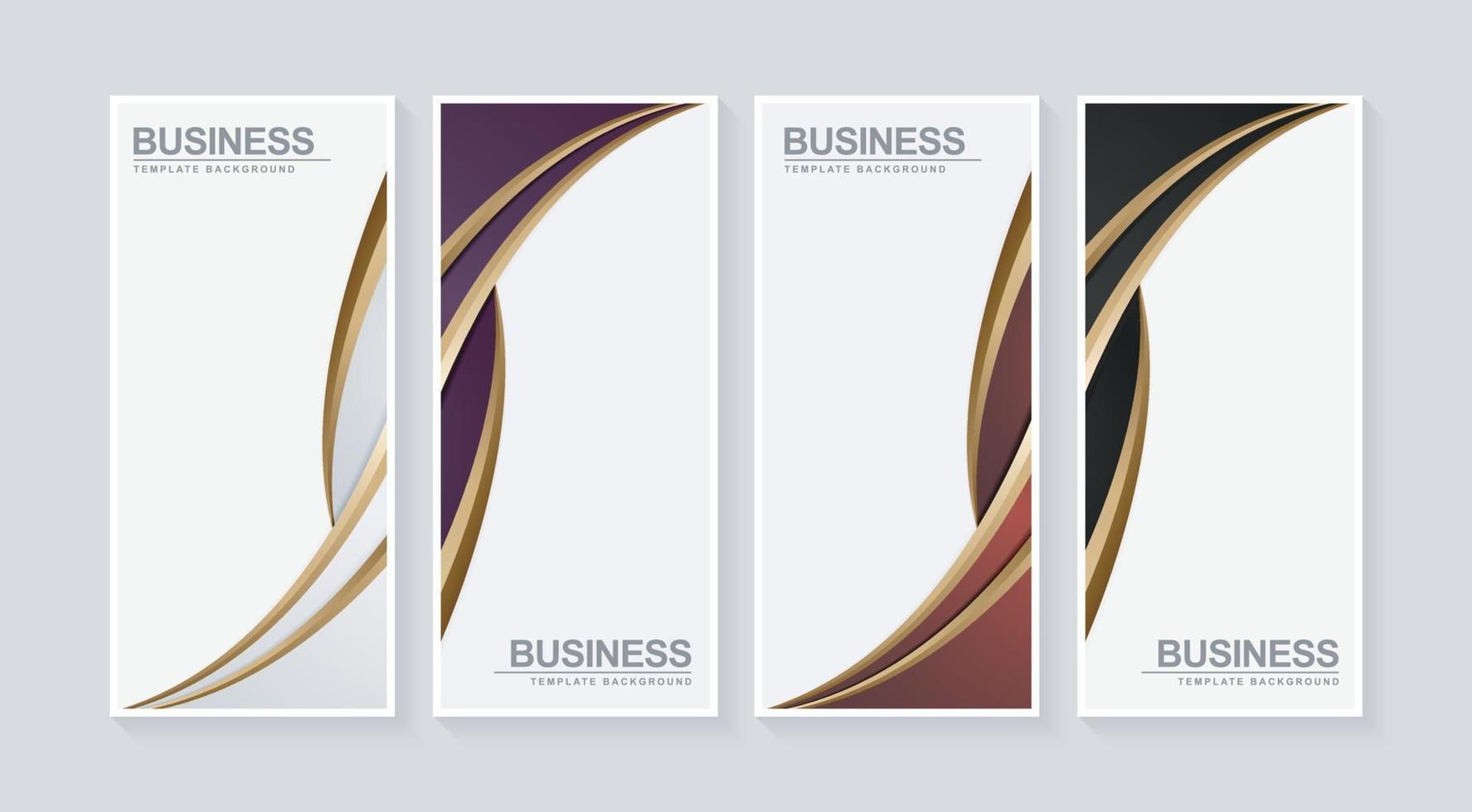 banner vertical de negócios de luxo em design de onda vetor