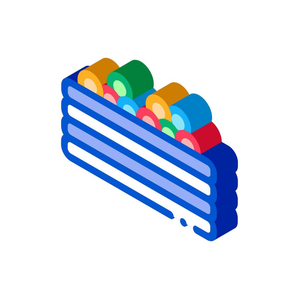 piscina com ilustração vetorial de ícone isométrico de bolas coloridas vetor