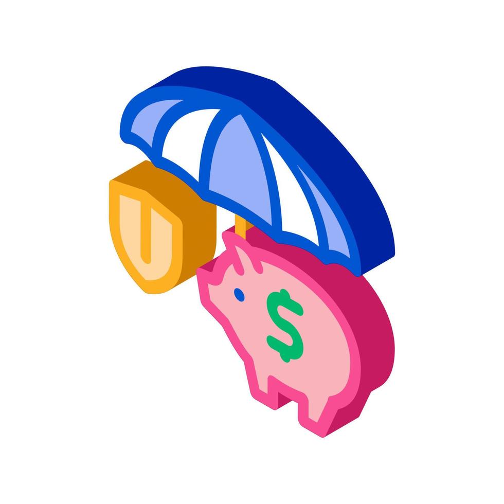 ilustração em vetor ícone isométrico de proteção de caixa de dinheiro
