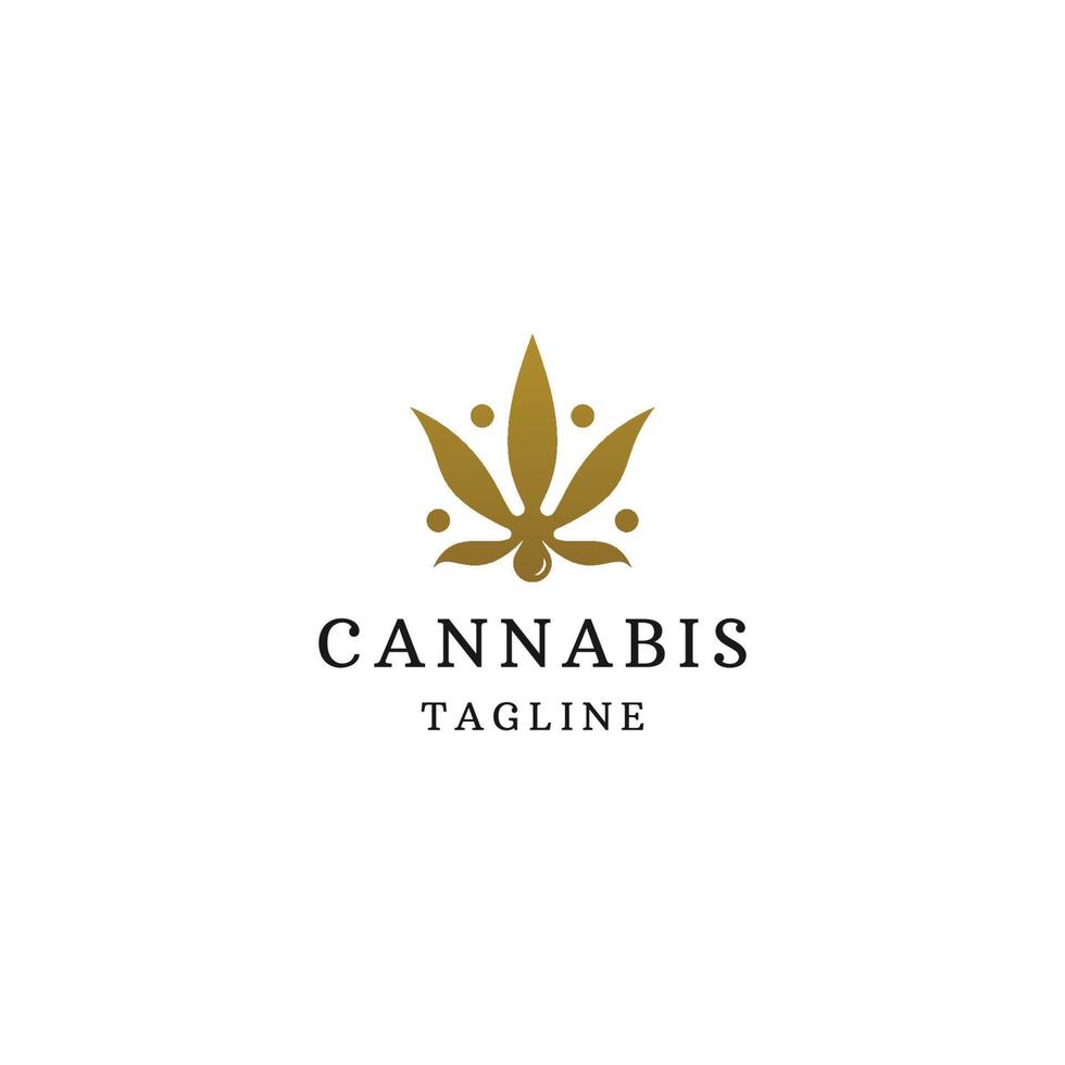 vetor plano de modelo de design de ícone de logotipo de cannabis