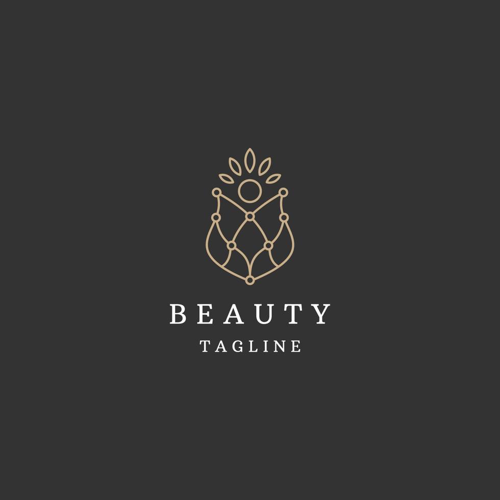 vetor plano de modelo de design de ícone de logotipo de beleza de mulher