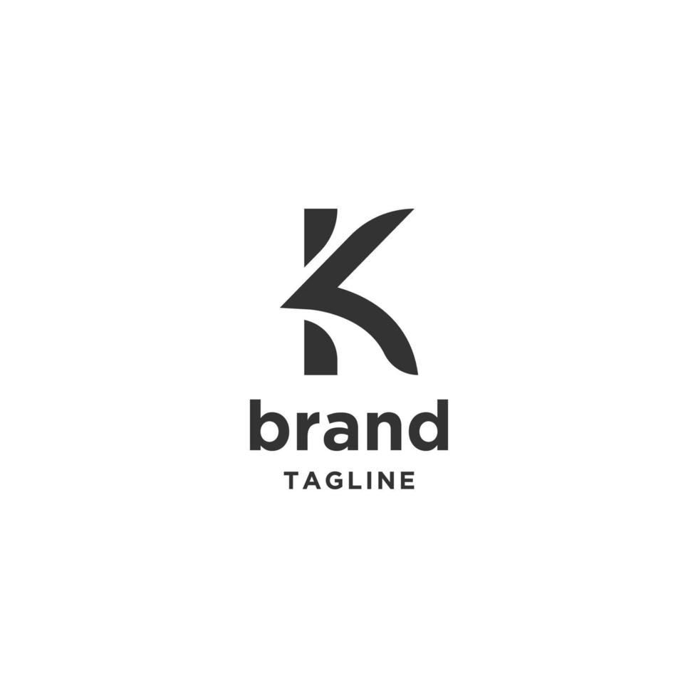 vetor plano de modelo de design de logotipo letra k