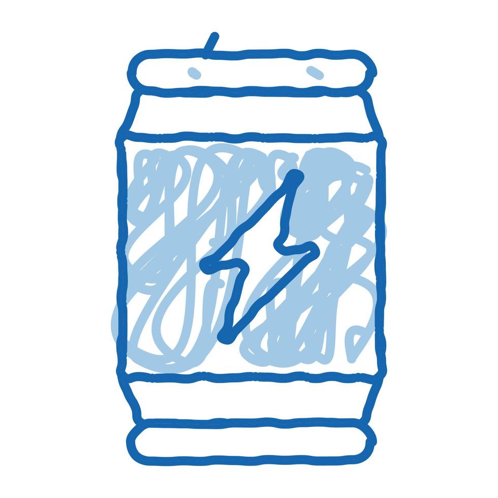 ícone de rabisco de garrafa de bebida energética esporte ilustração desenhada à mão vetor