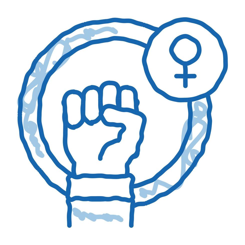 ícone de rabisco de marca feminina de punho ilustração desenhada à mão vetor