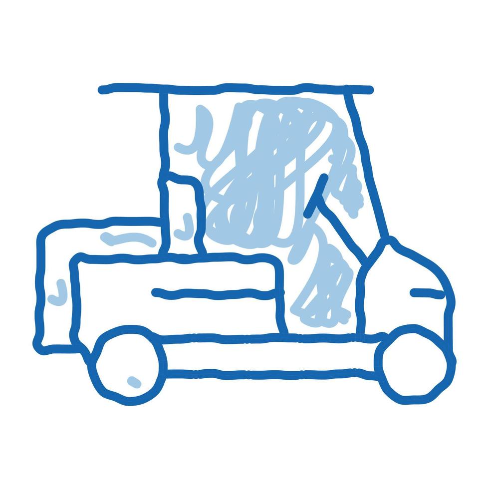 carro de golfe caddie ícone de doodle ilustração desenhada à mão vetor