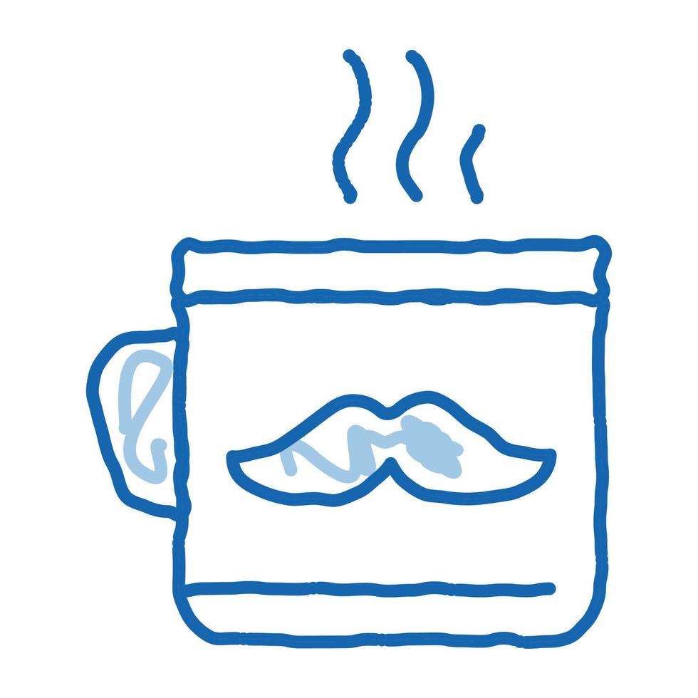 copo de bigode ícone de rabisco ilustração desenhada à mão vetor