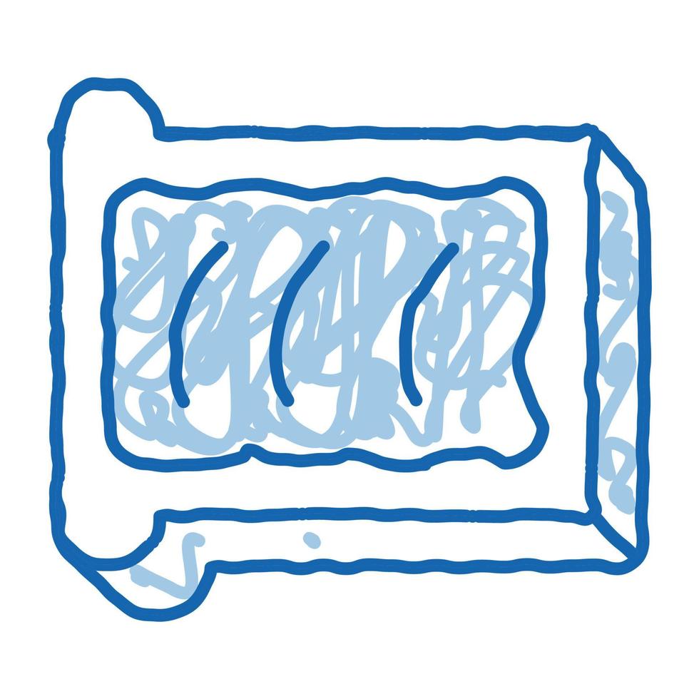 torrada com manteiga ícone doodle ilustração desenhada à mão vetor