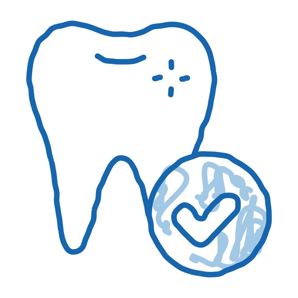 dentista estomatologia dente saudável doodle ícone mão desenhada ilustração vetor