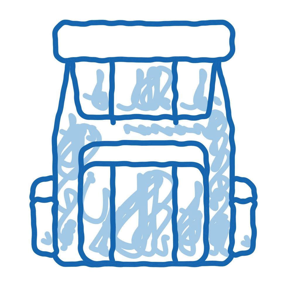 mochila alpinismo equipamento doodle ícone mão desenhada ilustração vetor