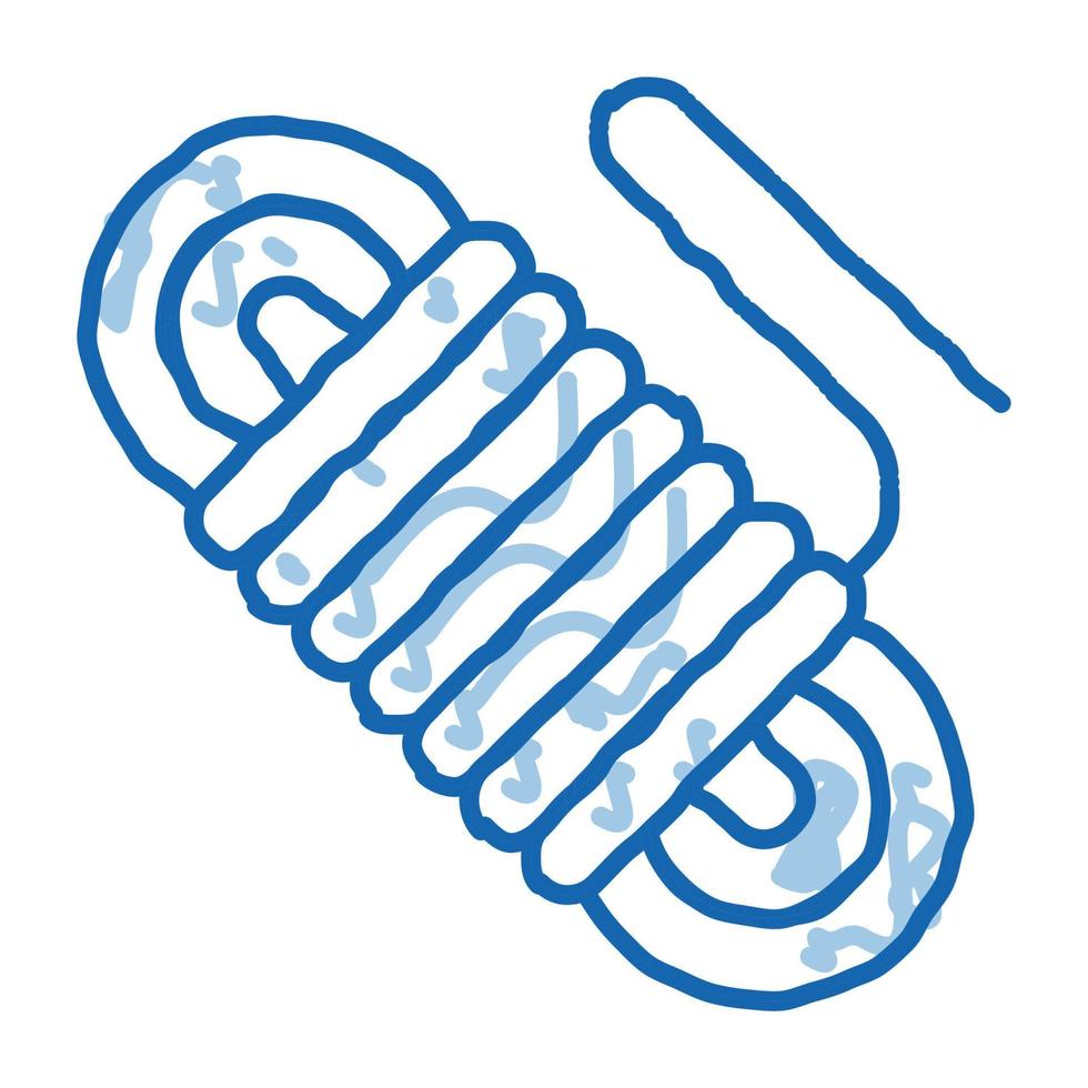 cabo de corda alpinismo equipamento esportivo doodle ícone mão desenhada ilustração vetor