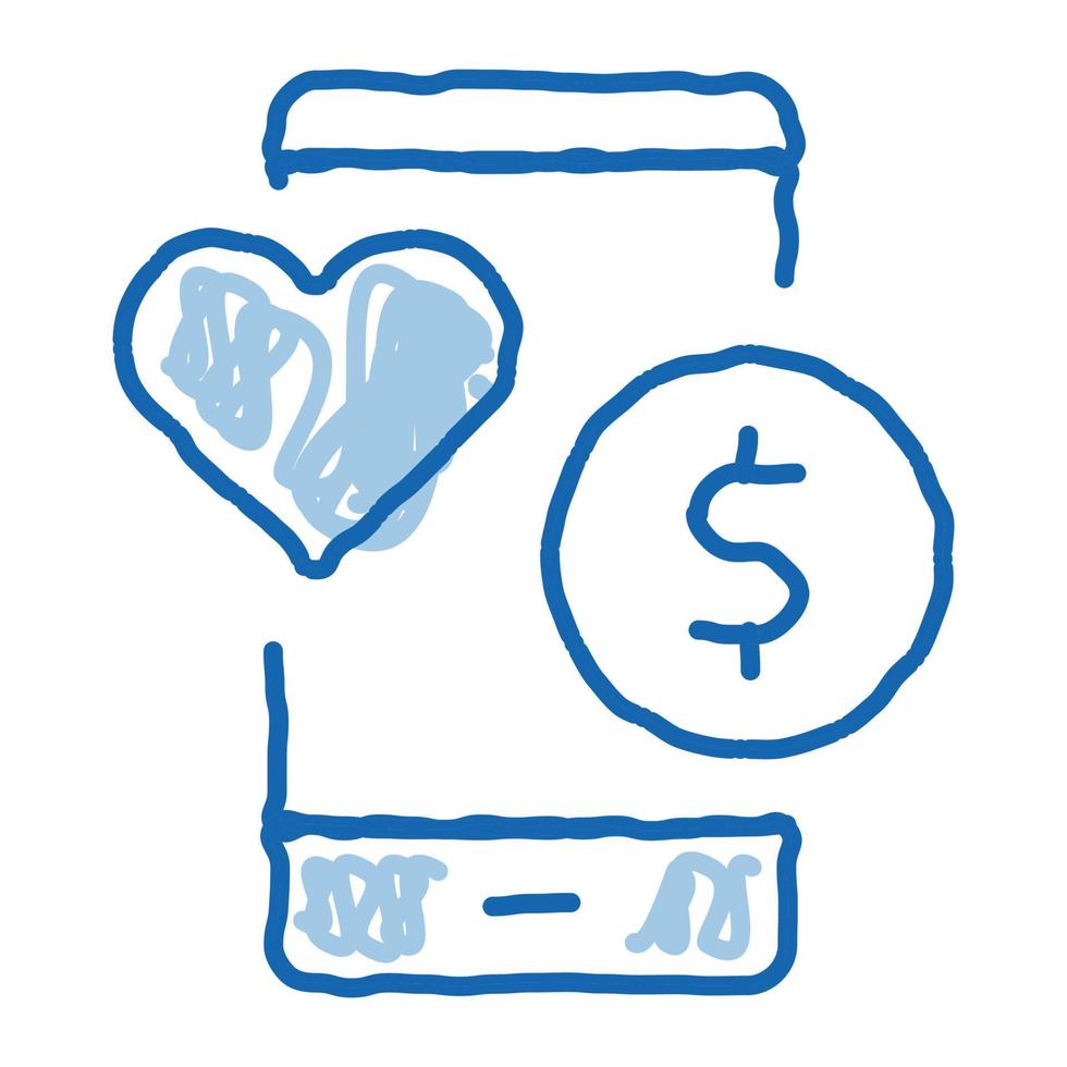 ícone de doodle de dinheiro ilustração desenhada à mão vetor
