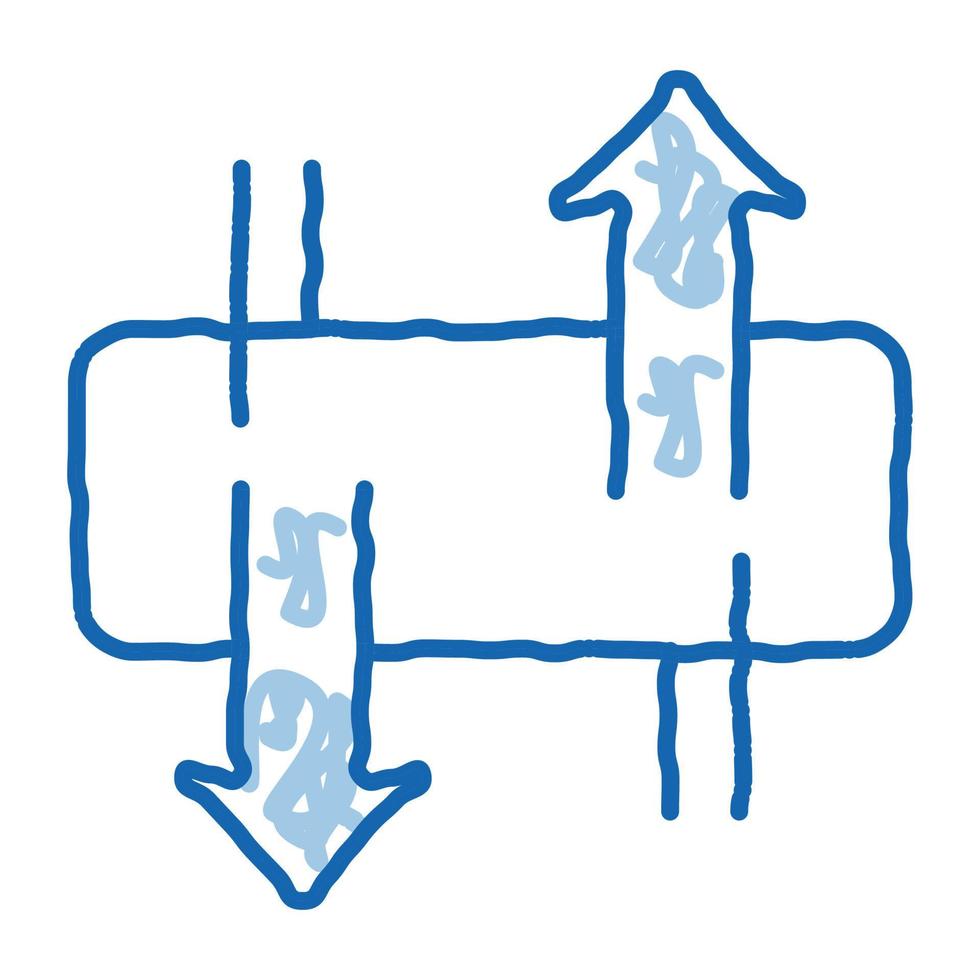 ilustração desenhada à mão do ícone do doodle da ventilação do colchão vetor