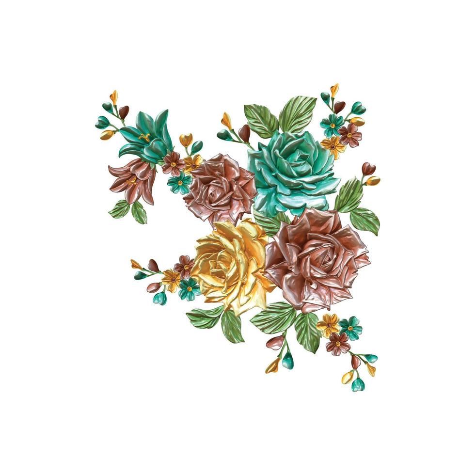 ilustração de flor, fundo floral botânico, padrão de flor decorativa, flor pintada digital, padrão de flor para design têxtil, buquês de flores, modelo de convite de casamento floral. vetor