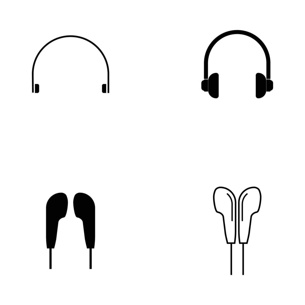 ícone do logotipo do fone de ouvido vetor