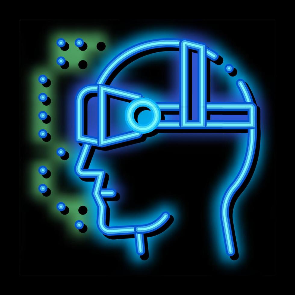 ilustração de ícone de brilho neon de inteligência artificial virtual vetor
