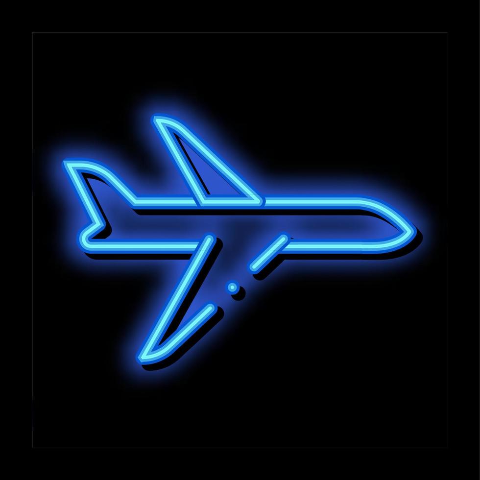 ilustração de ícone de brilho neon de avião de transporte público vetor