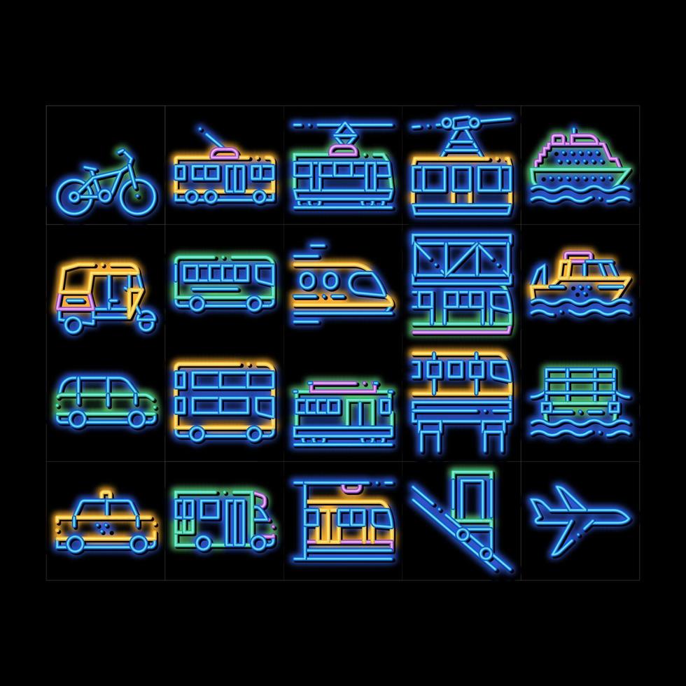 transporte público vetor ilustração do ícone de brilho neon