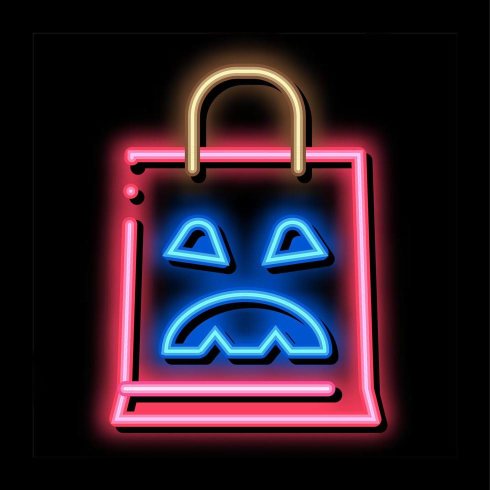 ilustração de ícone de brilho neon de bolsa de halloween vetor