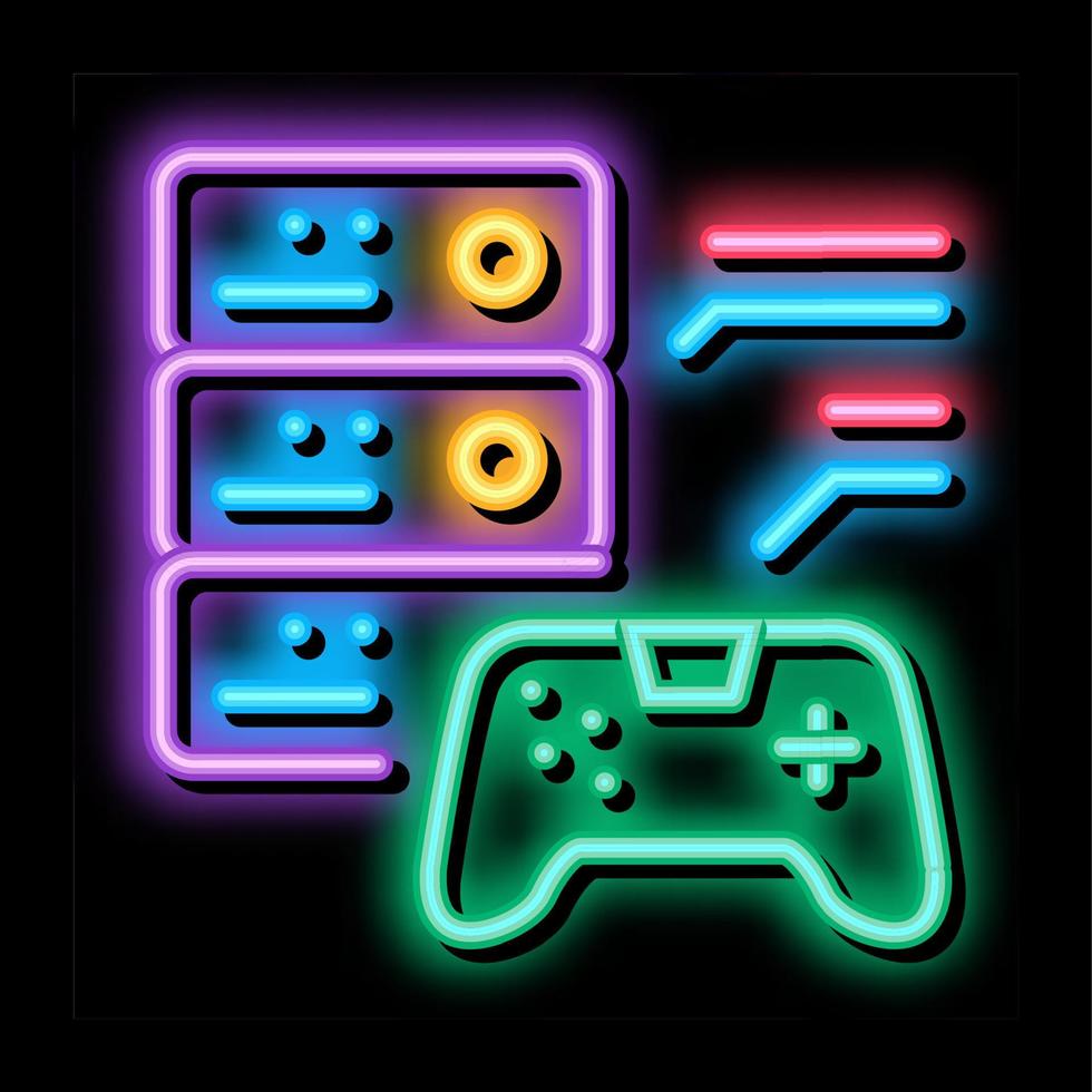 ilustração do ícone de brilho neon do menu principal do jogo vetor