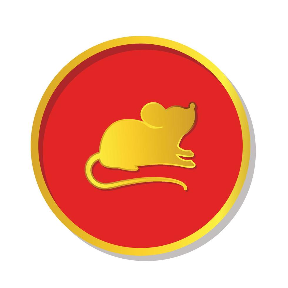 ano do papel de parede do rato. feliz novo logotipo chinês. símbolo do rato. vetor