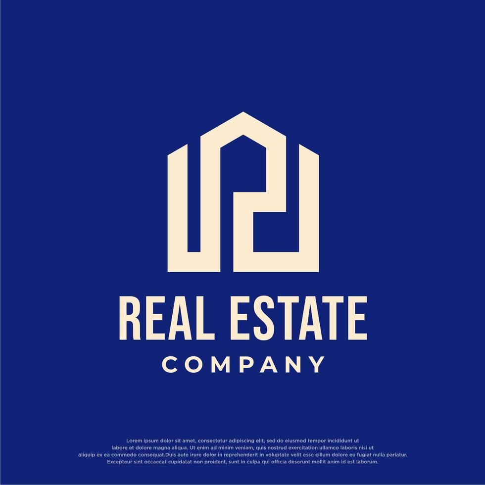 logotipo da casa da letra p. ilustração de ícone de vetor de negócios de marca de logotipo imobiliário