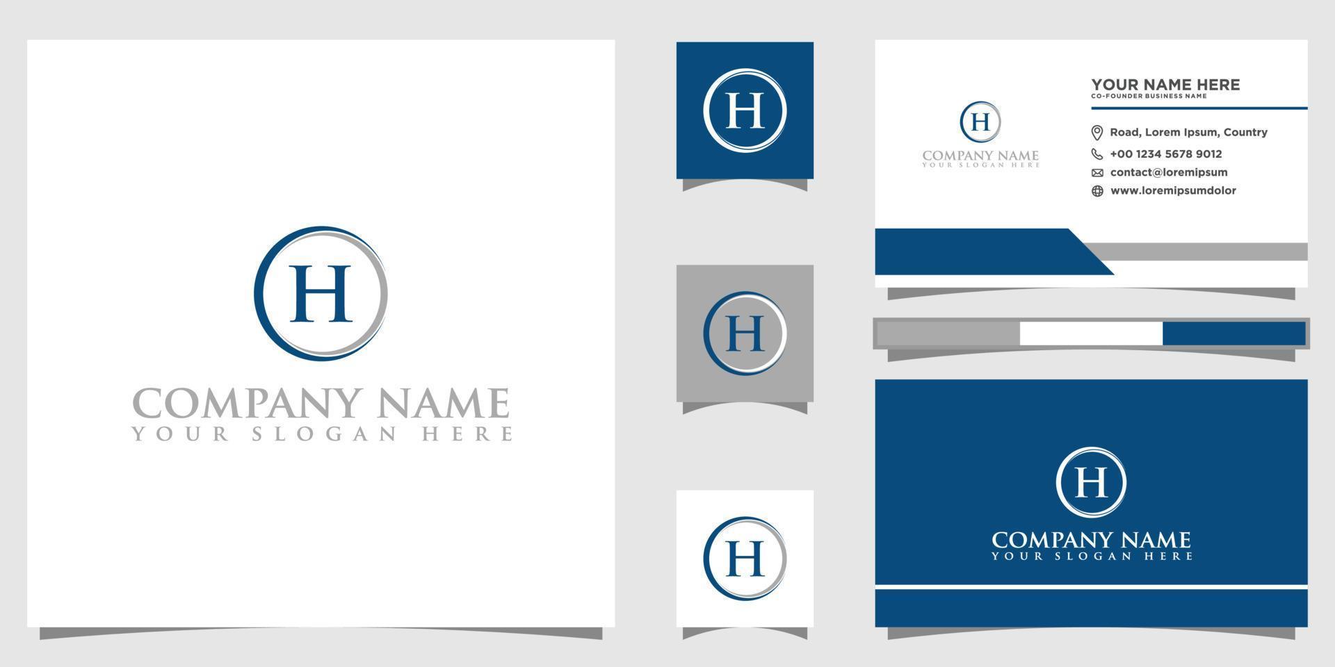 estilo de círculo de letra h com design de marca modelo símbolo de ícone de design gráfico para negócios vetor