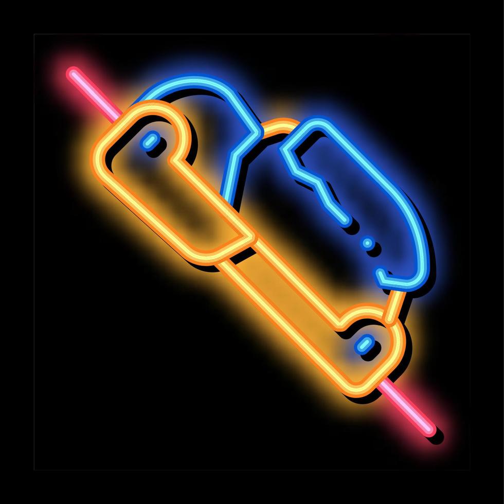 ferramenta de mecanismo de movimento de corda de alpinismo ilustração de ícone de brilho neon vetor