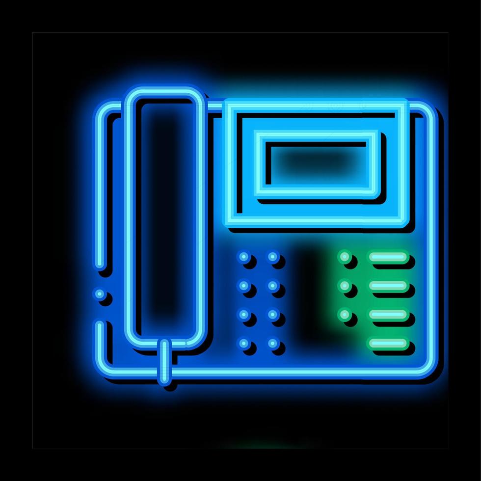 ilustração do ícone de brilho neon do telefone residencial vetor