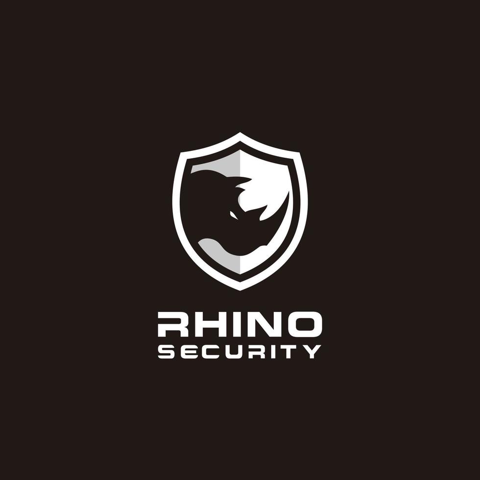 escudo de rinoceronte segurança salvar modelo de logotipo de proteção ilustração do ícone do vetor