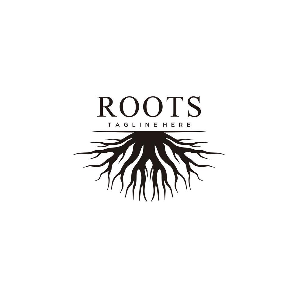 design de logotipo de árvore abstrata, inspiração de design de logotipo de raiz isolada no fundo branco vetor