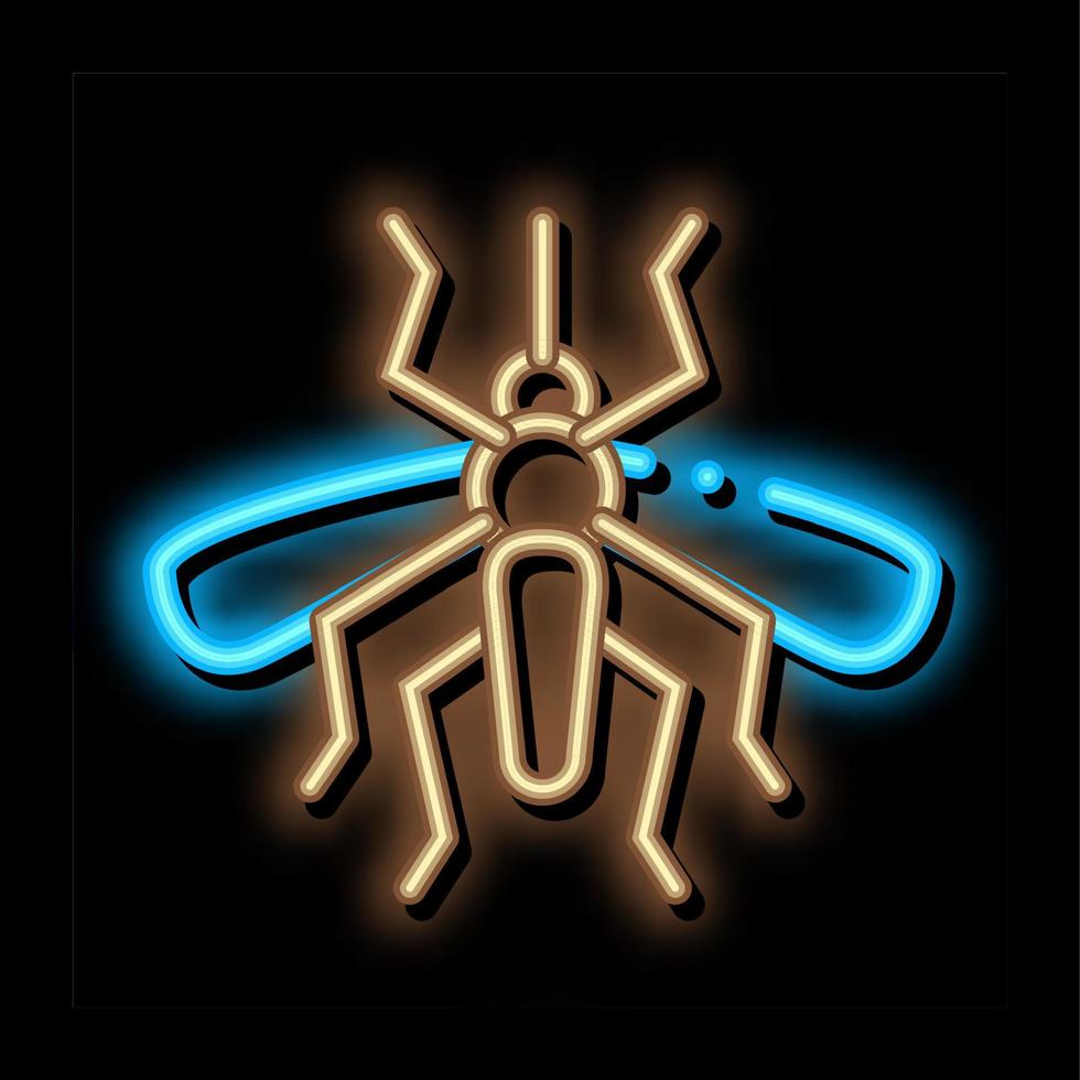 ilustração de ícone de brilho neon de inseto mosquito vetor