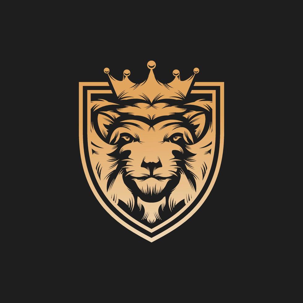 inspiração de design de logotipo de vetor de rei leão