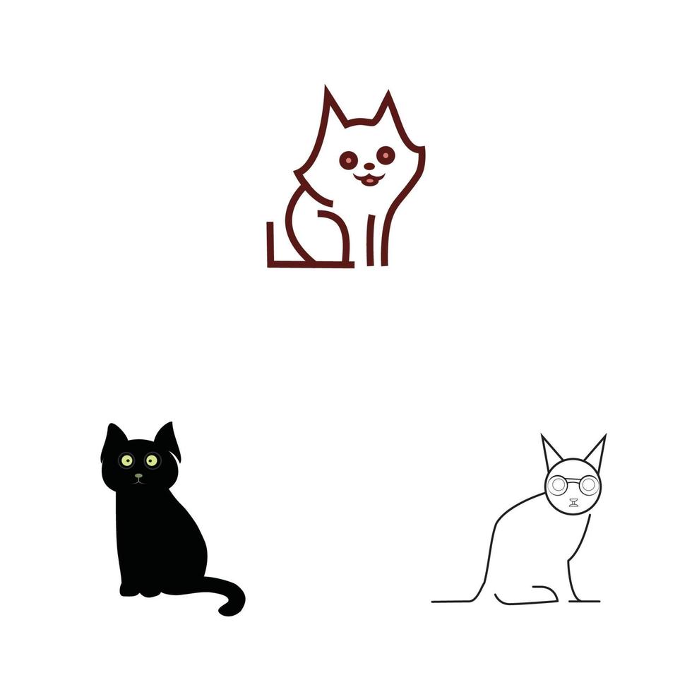 gato fofo, animal de estimação, designs de logotipo, imagens, vetor, ícone de modelo de estoque foto de stock vetor