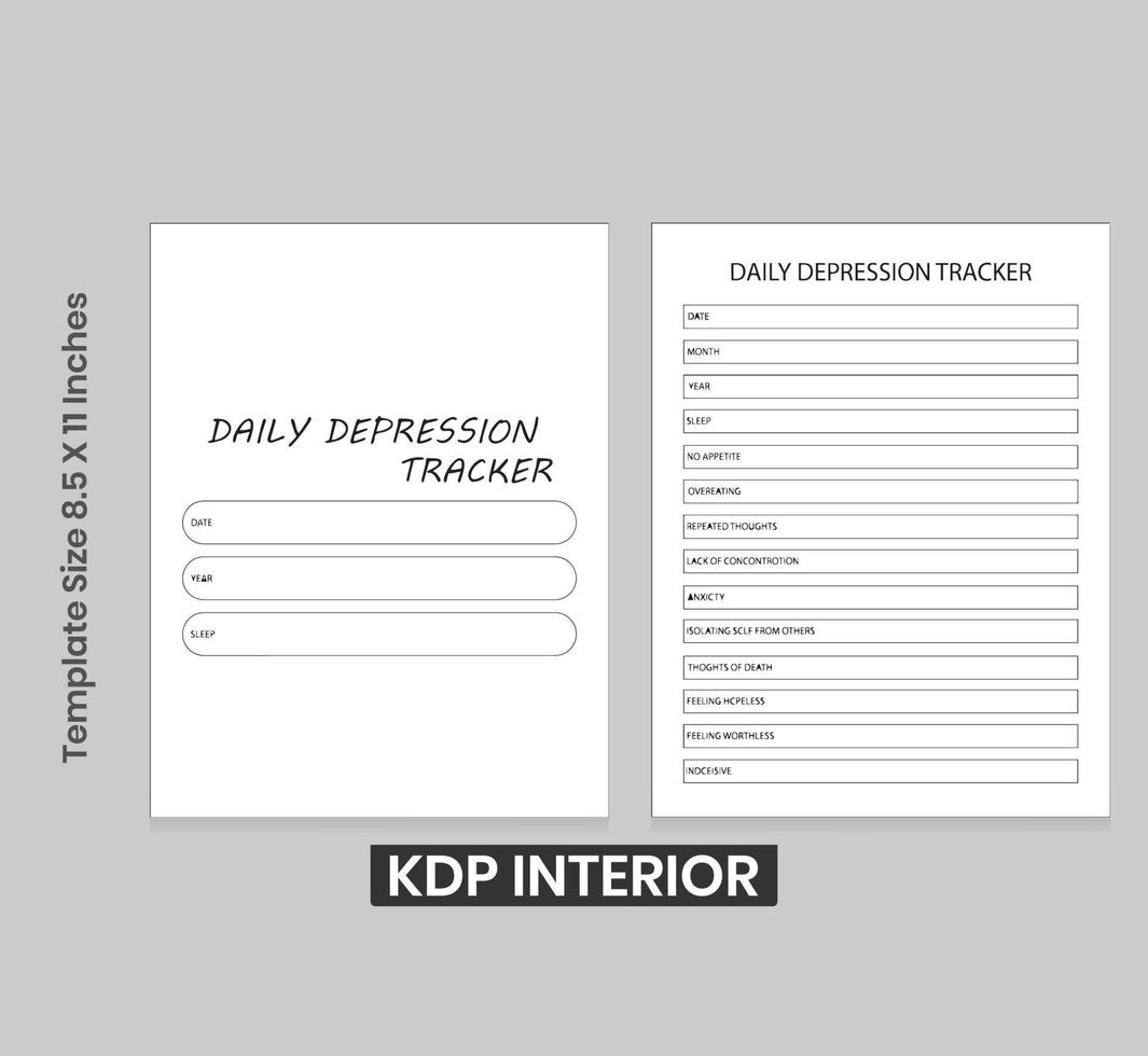 rastreador diário de depressão para kdp vetor
