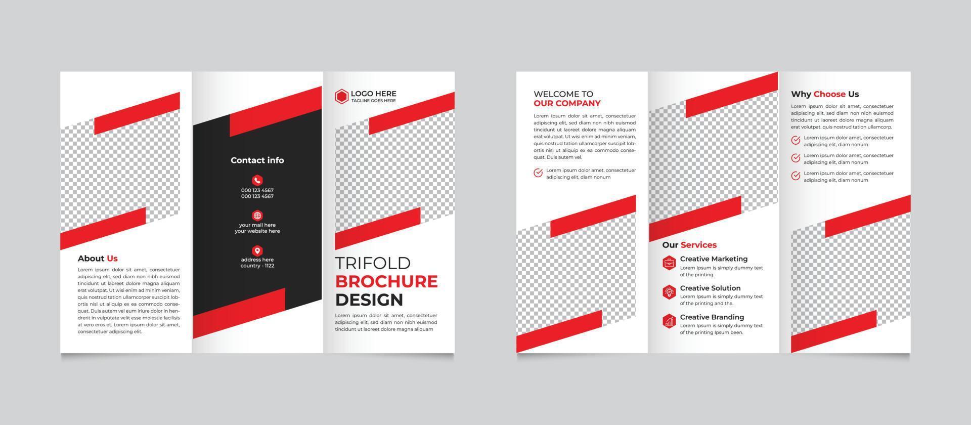 design de modelo de folheto com três dobras de marketing de negócios corporativos criativos profissionais vetor