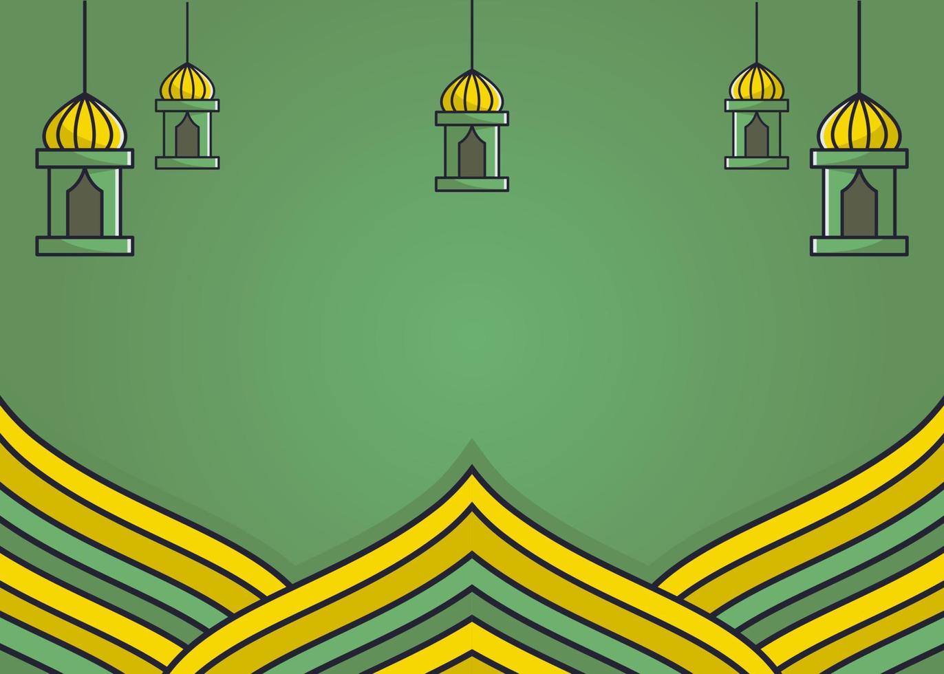fundo islâmico vetorial, com ilustração de lanterna e moldura decorativa. para banners, cartazes, com temas islâmicos vetor