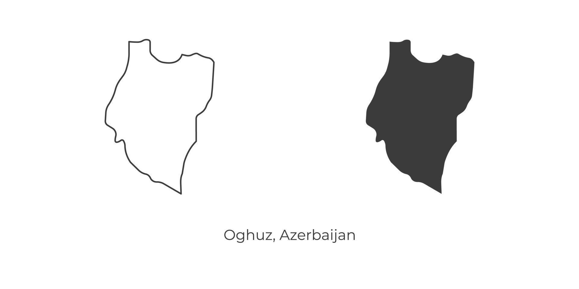 ilustração em vetor simples do mapa oghuz, azerbaijão.